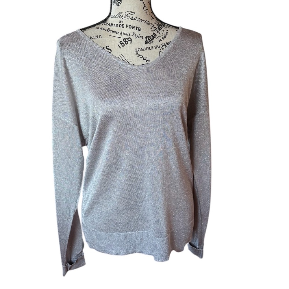 CALVIN Klein blouse, Women’s top, silver Blouse, Women’s Blouse, Women’s Silver
